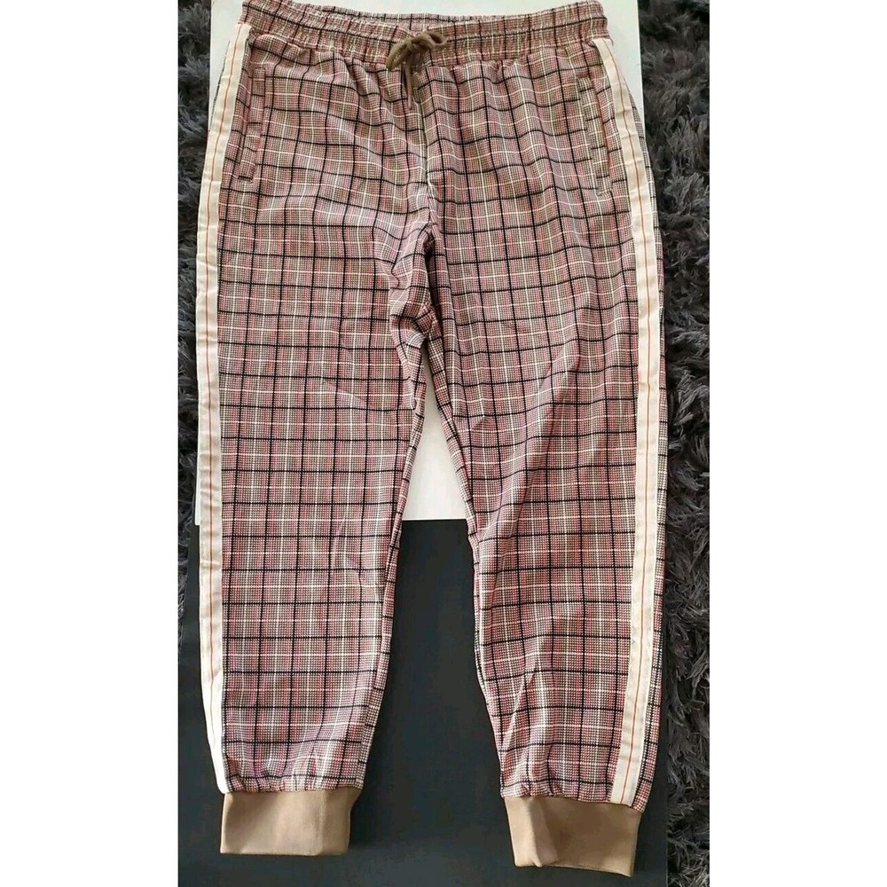 Jian Wang 2XL Men's Retro Plaid Striped Zip Up Pockets Jogger Style Track Suit - Picture 9 of 16